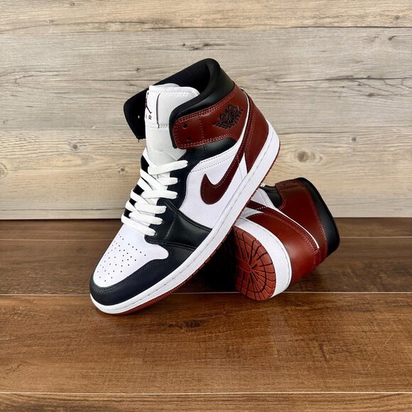 Nike Air Jordan 1 Mid SE Mens Size 10 White Black Dark Pony HF3216 102